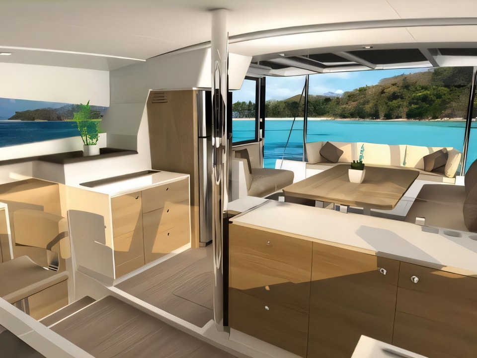Interior of Bali 4.1 catamaran with 4 cabins Croatia yacht charter