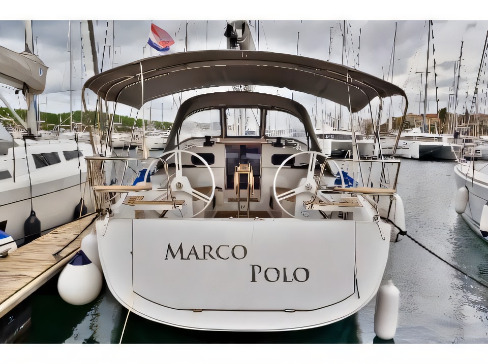 Exterior overview of Elan 40 Impression sail boat for charter from Sibenik Marina Mandalina in the Sibenik sailing area Croatia