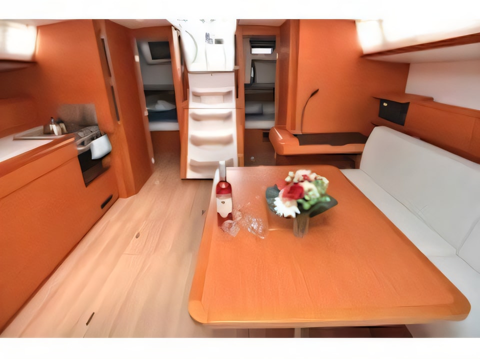 Interior of Sun Odyssey 479 sail boat with 4 cabins Croatia yacht charter
