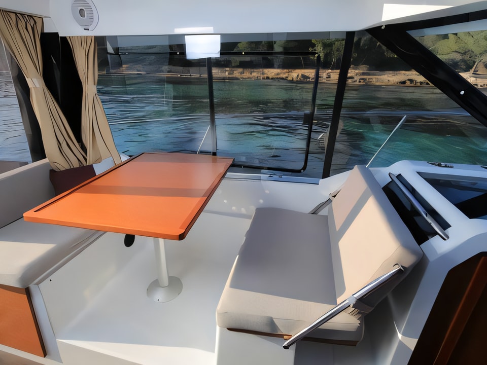 Interior of Merry Fisher 895 motor boat with 2 cabins Croatia yacht charter