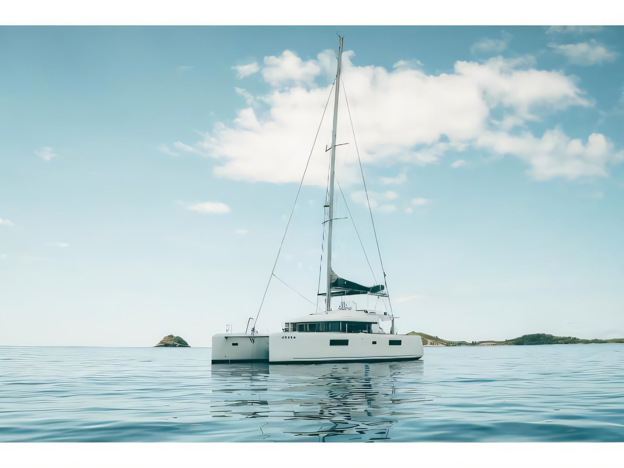 Exterior overview of Lagoon 52F catamaran for charter from Kastela Gomilica Marina in the Split sailing area Croatia