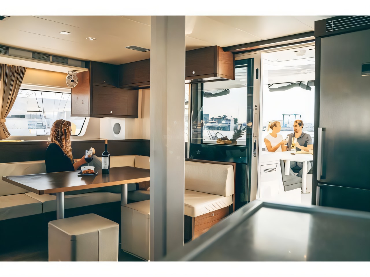 Layout of Lagoon 52F catamaran with 6 cabins Croatia yacht charter