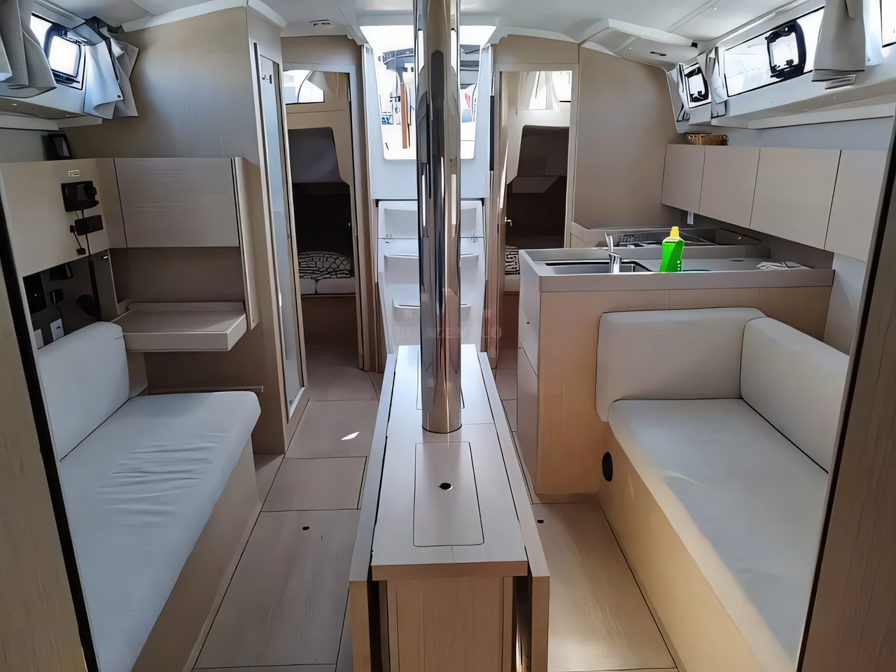 Layout of Oceanis 46.1 sail boat with 4 cabins Croatia yacht charter