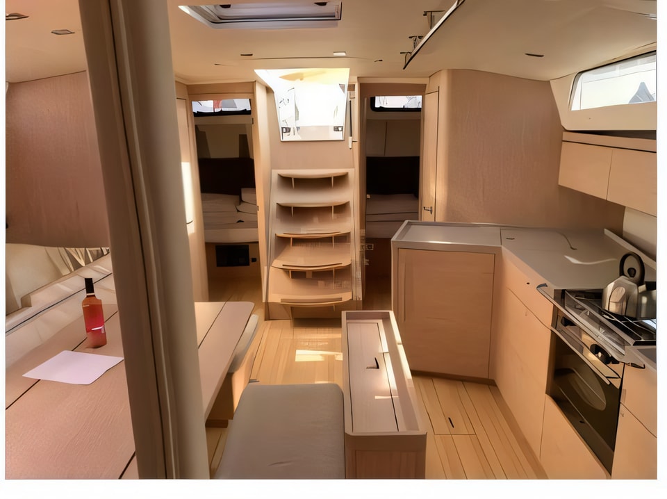 Interior of Oceanis 46.1 sail boat with 5 cabins Croatia yacht charter