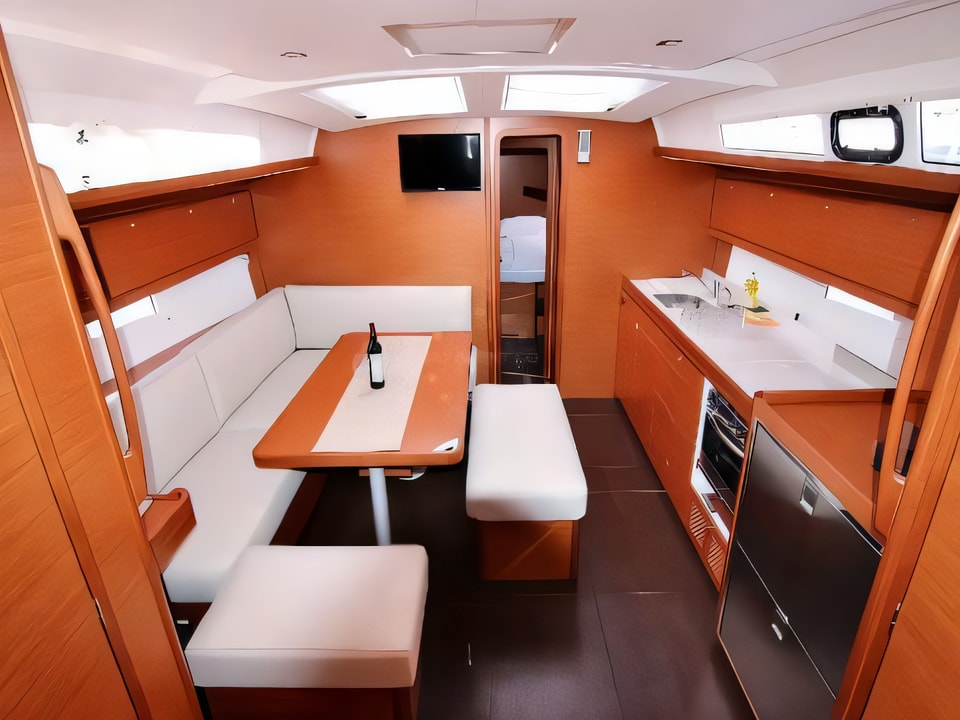 Interior of DUFOUR 460 Grand Large BT sail boat with 4 cabins Croatia yacht charter