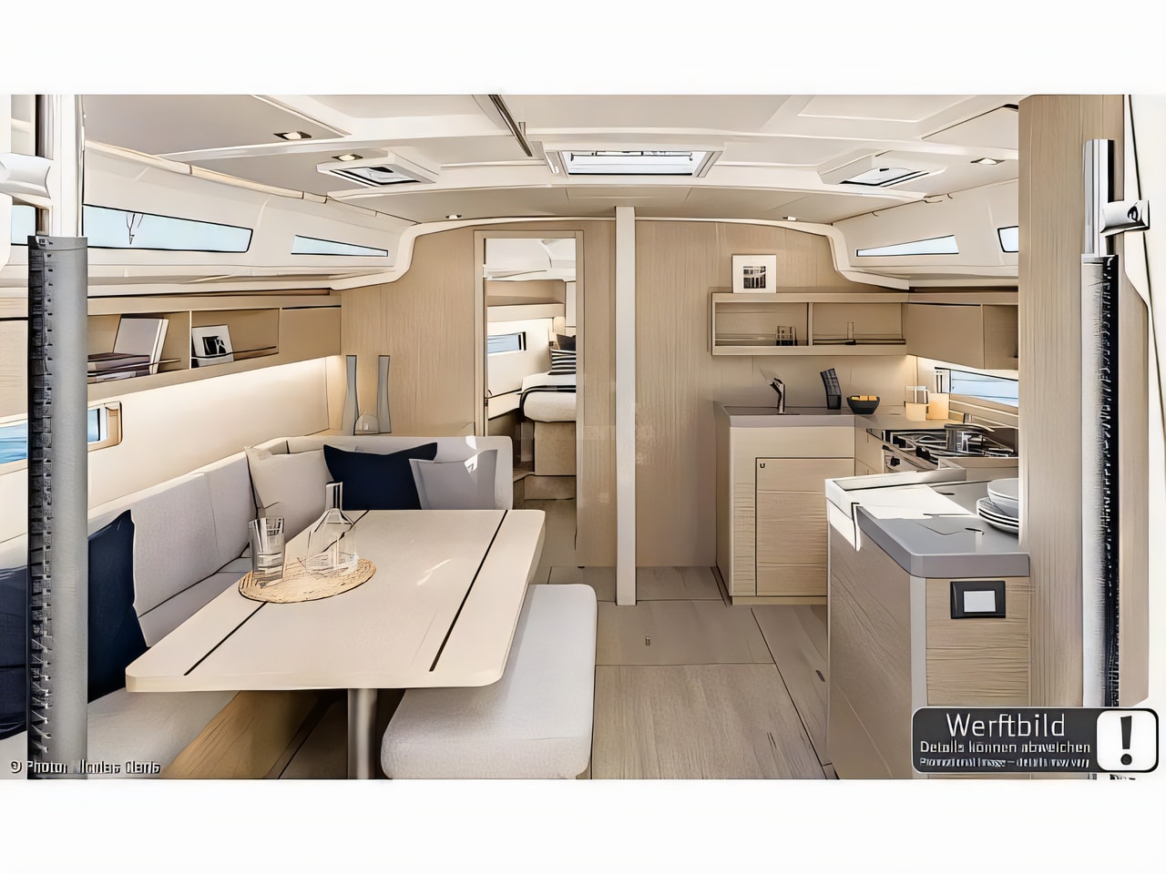 Layout of Oceanis 40.1 sail boat with 3 cabins Croatia yacht charter