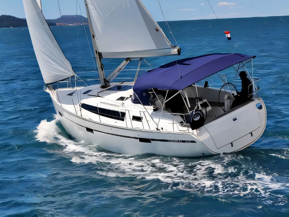 Exterior overview of BAVARIA C 41 BT sail boat for charter from Sukosan Marina Dalmacija in the Zadar sailing area Croatia