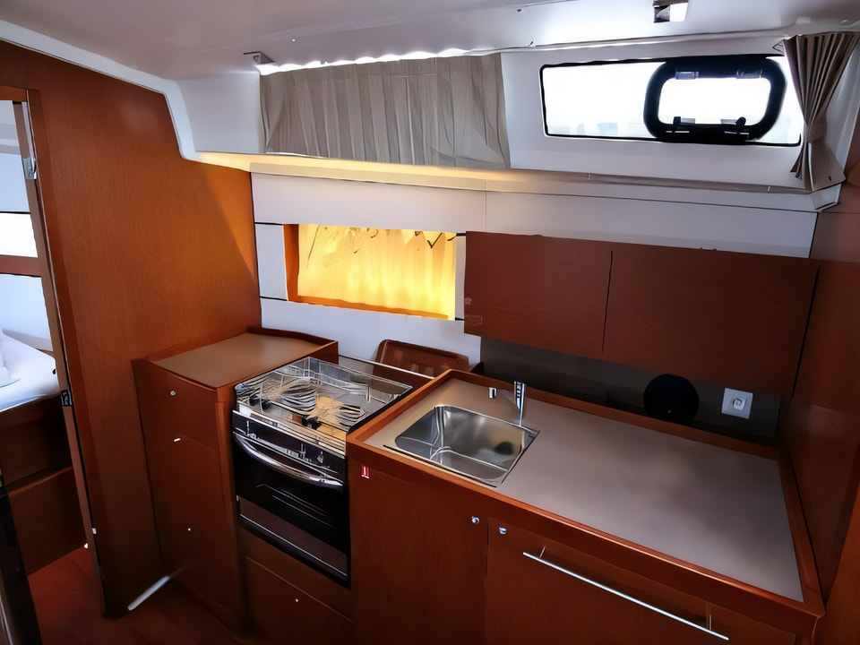 Interior of OCEANIS 38.1 BT sail boat with 3 cabins Croatia yacht charter