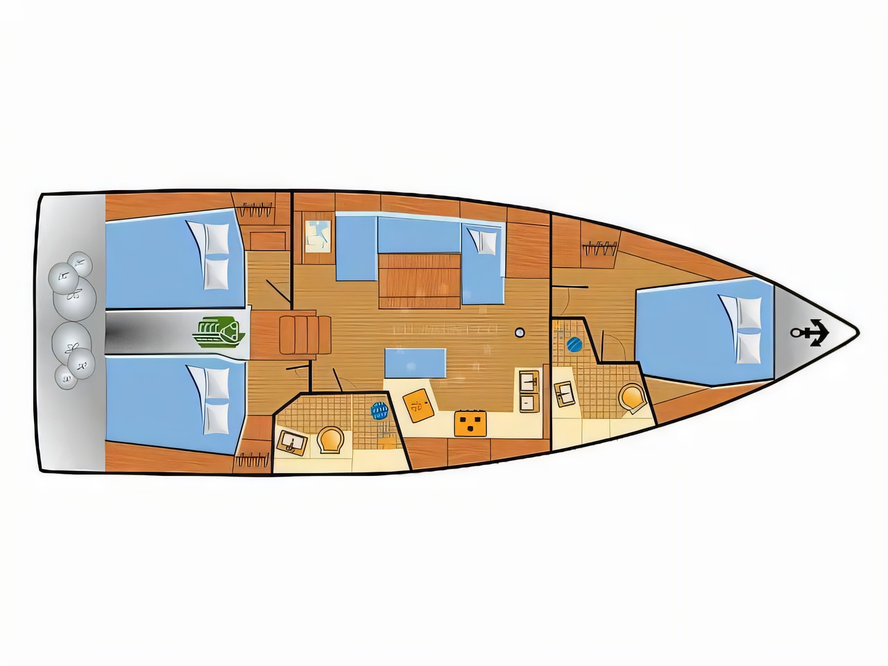Interior of Oceanis 40.1 sail boat with 3 cabins Croatia yacht charter