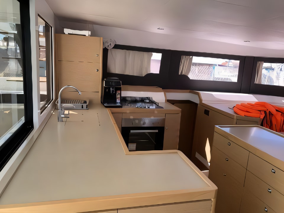 Interior of Dufour Catamaran 48 catamaran with 5 cabins Croatia yacht charter
