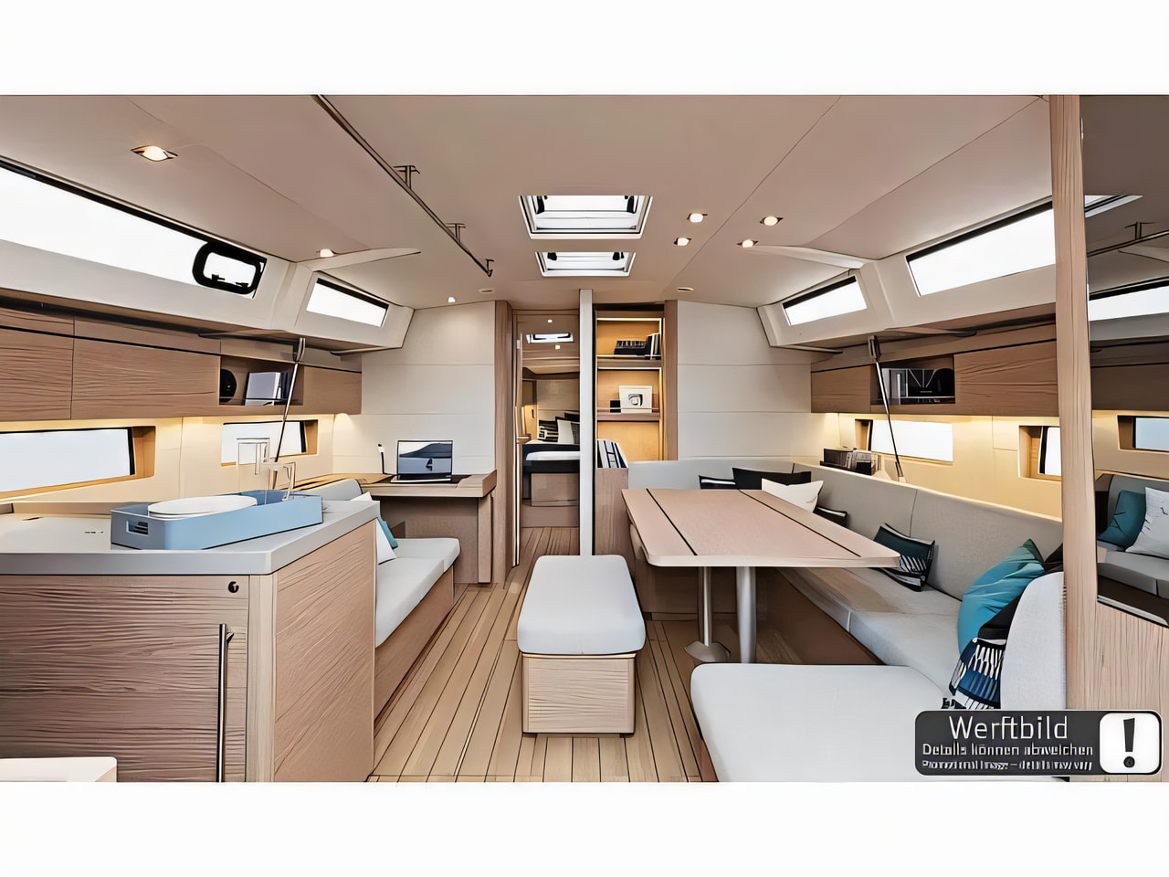 Layout of Oceanis 46.1 sail boat with 4 cabins Croatia yacht charter