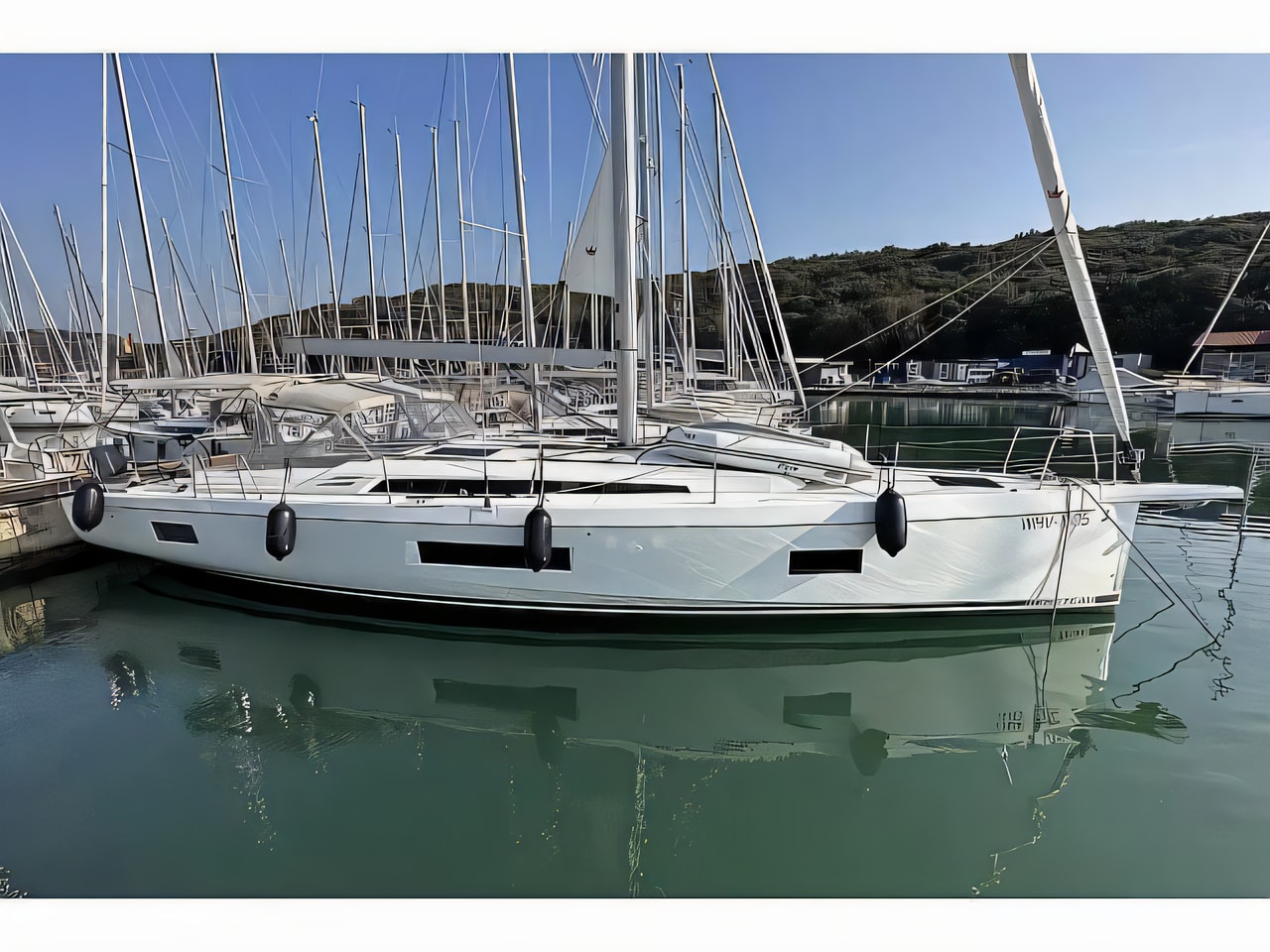 Exterior overview of Oceanis 51.1- 5 cab sail boat for charter from Rogoznica Marina Frapa in the Split sailing area Croatia