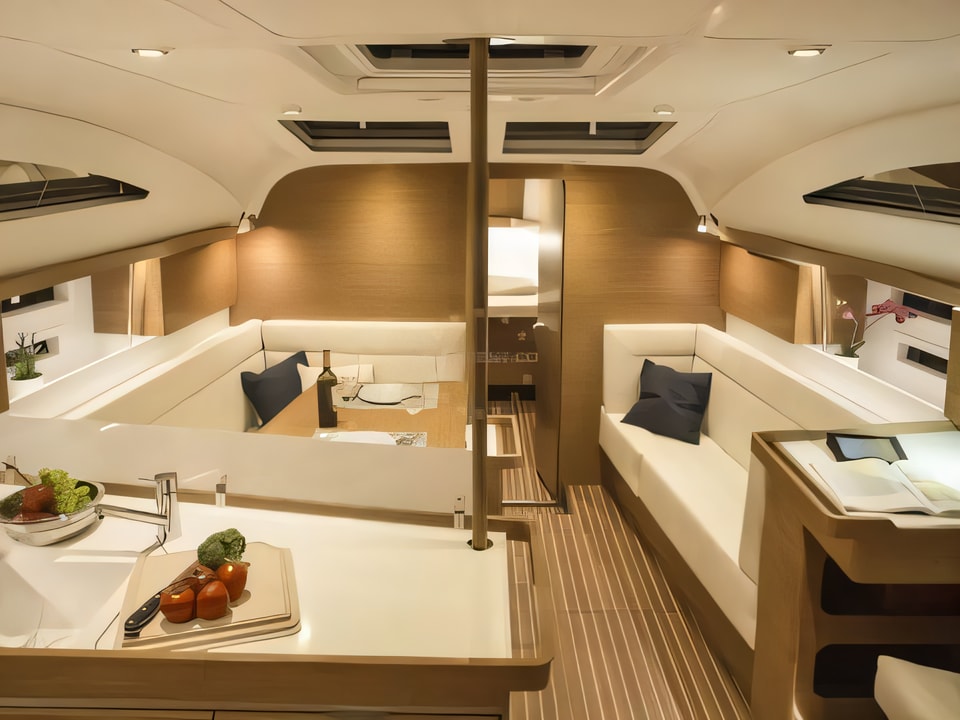 Interior of Elan 45 Impression - 4 cabin version sail boat with 4 cabins Croatia yacht charter