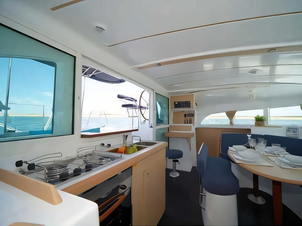 Interior of Lagoon 380 S2 catamaran with 4 cabins Croatia yacht charter