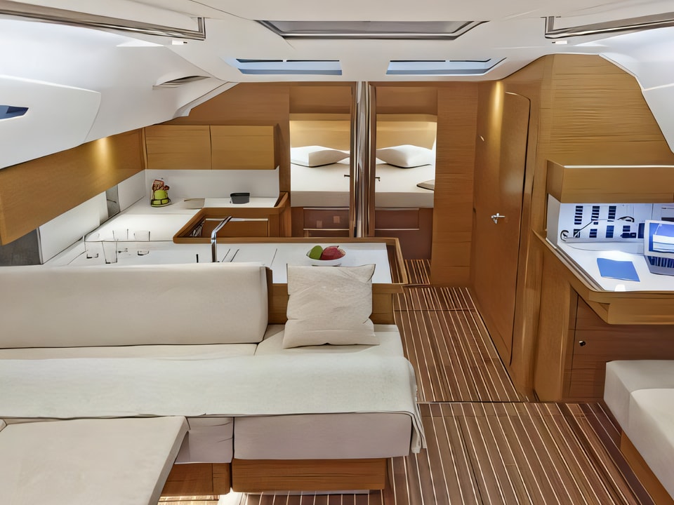Interior of Elan 494 Impression sail boat with 4 cabins Croatia yacht charter