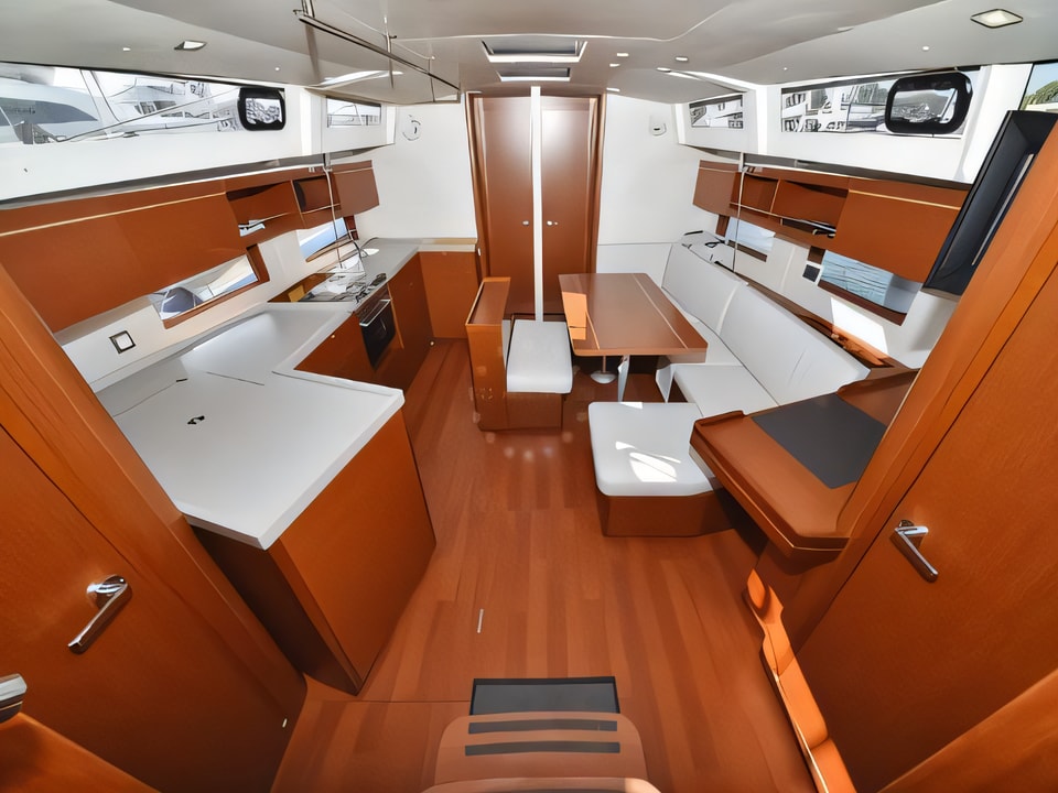 Interior of Oceanis 46.1 sail boat with 5 cabins Croatia yacht charter