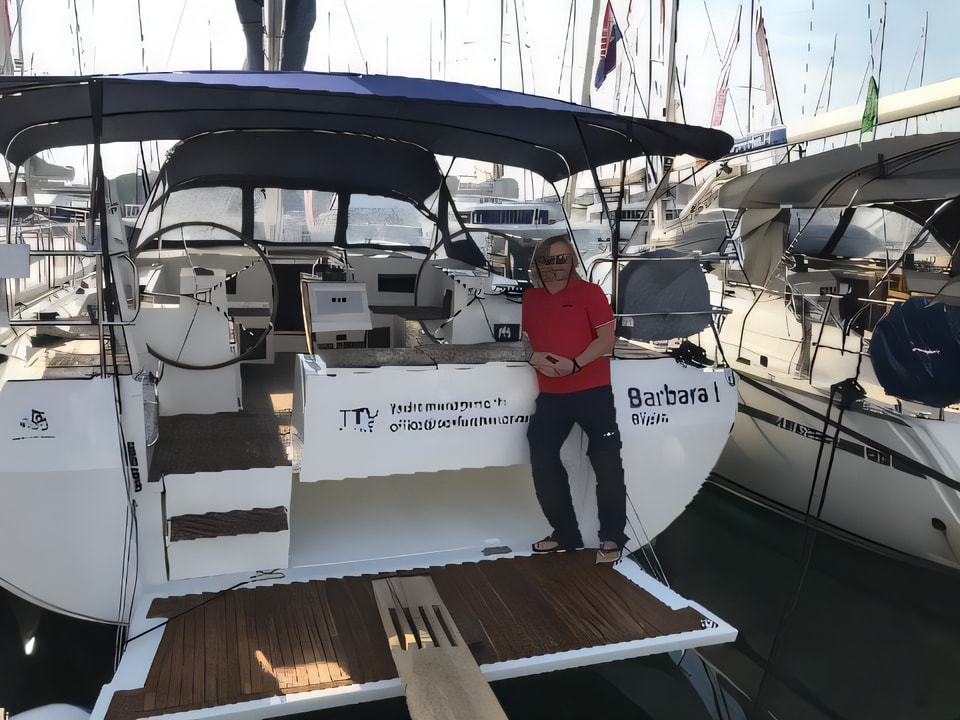 Exterior overview of Bavaria C45 Holliday sail boat for charter from Pirovac in the Sibenik sailing area Croatia