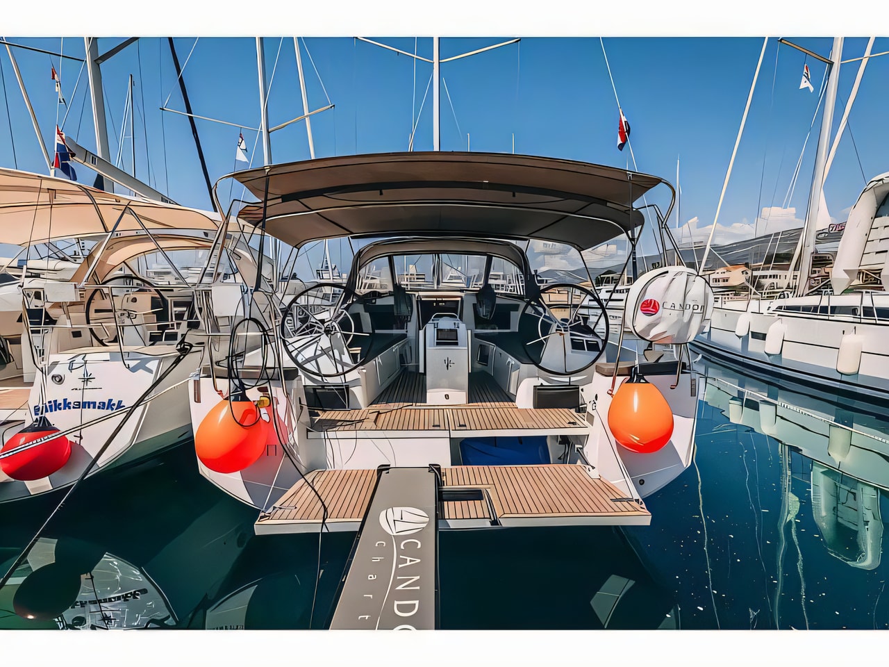 Exterior overview of Sun Odyssey 410 sail boat for charter from Kastela Gomilica Marina in the Split sailing area Croatia
