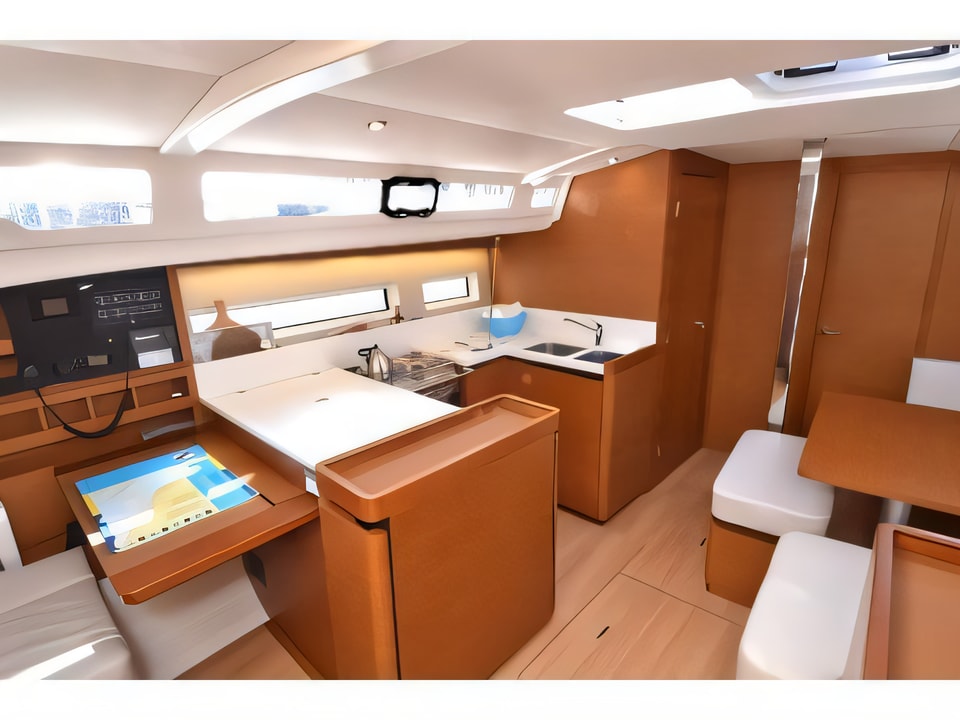 Interior of Sun Odyssey 440 sail boat with 4 cabins Croatia yacht charter