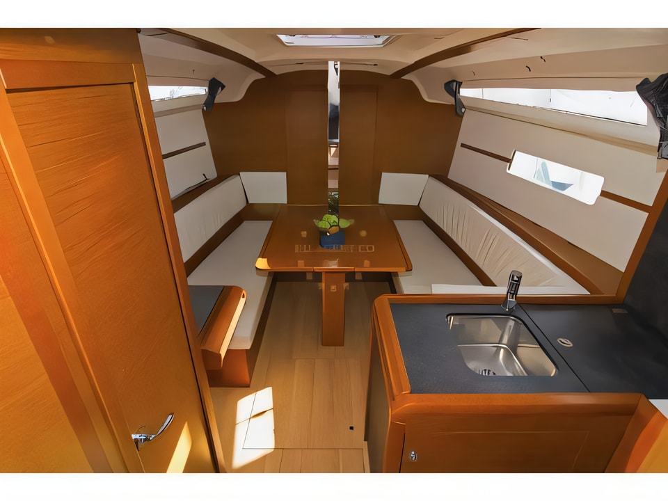 Interior of Sun Odyssey 349 sail boat with 3 cabins Croatia yacht charter