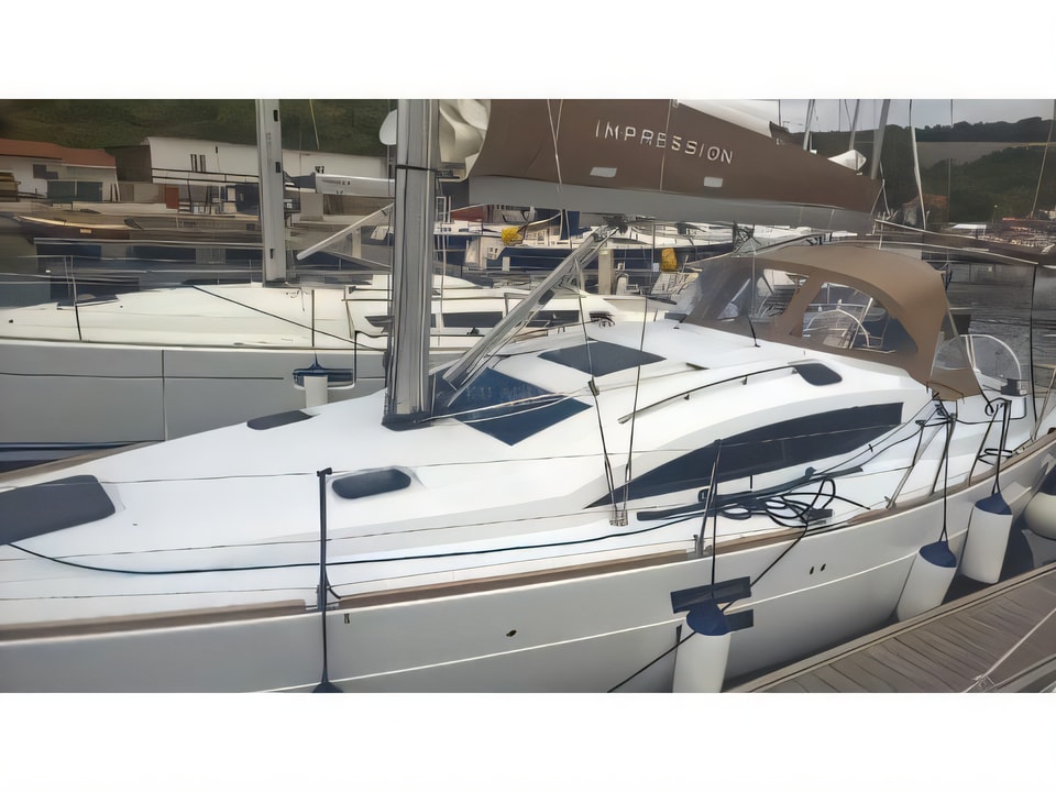 Exterior overview of Elan Impression 40 sail boat for charter from Zadar Marina Zadar in the Zadar sailing area Croatia