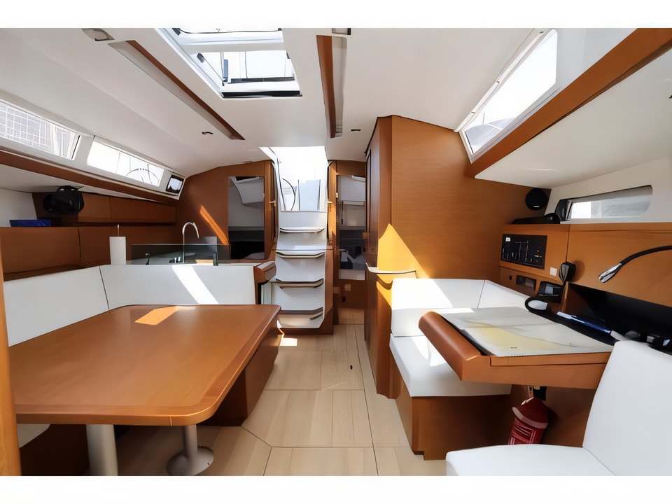 Interior of Sun Odyssey 419 sail boat with 3 cabins Croatia yacht charter