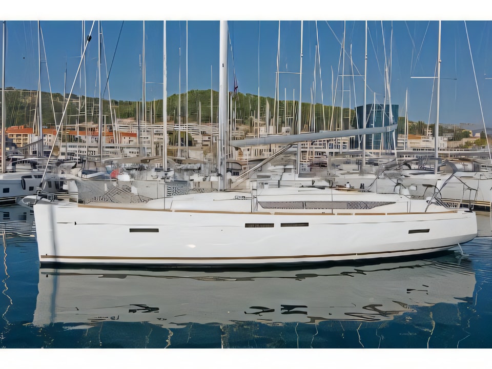 Exterior overview of Sun Odyssey 419 sail boat for charter from Split ACI Marina in the Split sailing area Croatia