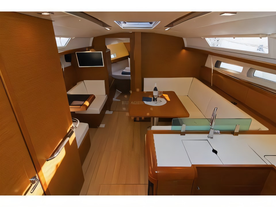 Interior of Sun Odyssey 419 sail boat with 3 cabins Croatia yacht charter