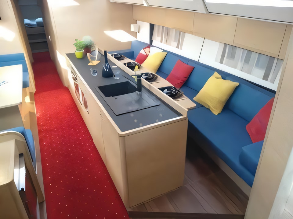 Interior of D&D Kufner 54.2 sail boat with 5 cabins Croatia yacht charter