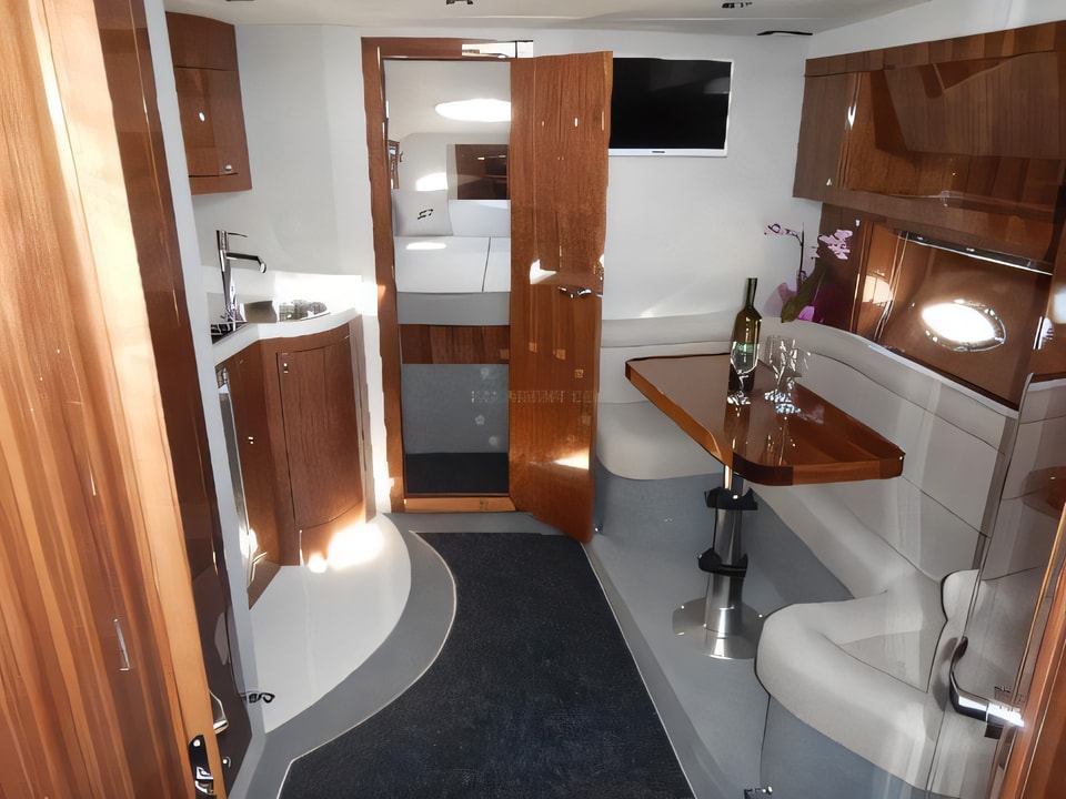 Interior of Mirakul 40 motor boat with 3 cabins Croatia yacht charter