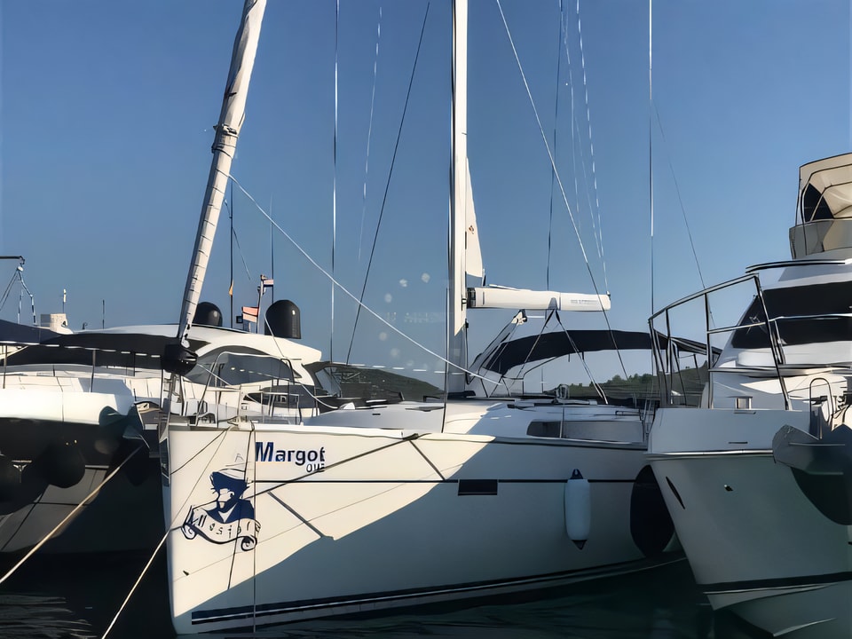 Exterior overview of Bavaria Cruiser 51 sail boat for charter from Pirovac in the Sibenik sailing area Croatia