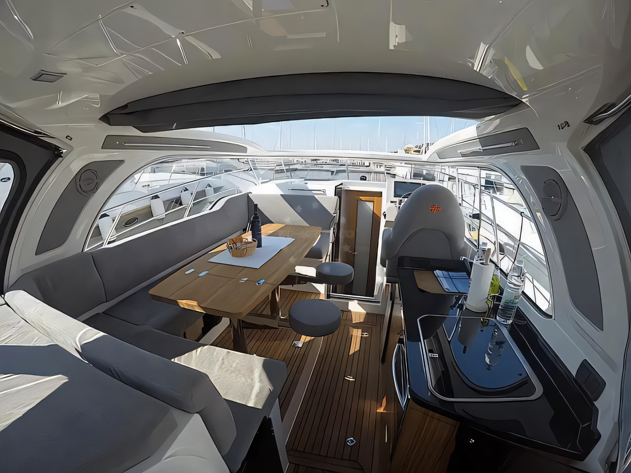 Layout of Marex 320 Aft Cabin Cruiser motor boat with 2 cabins Croatia yacht charter