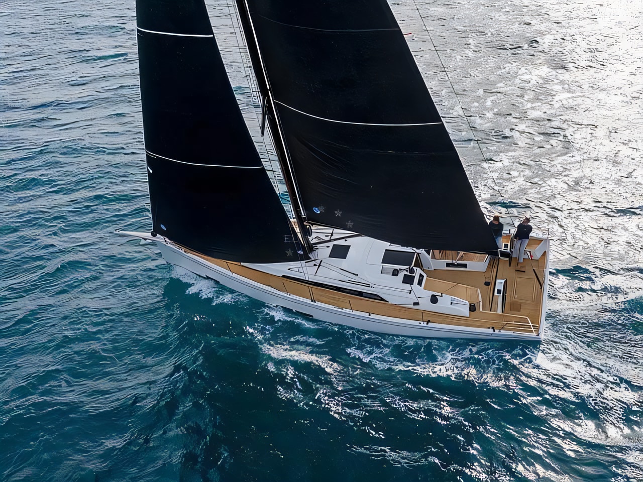 Exterior overview of Grand Soleil 44 sail boat for charter from Sibenik Marina Mandalina in the Sibenik sailing area Croatia