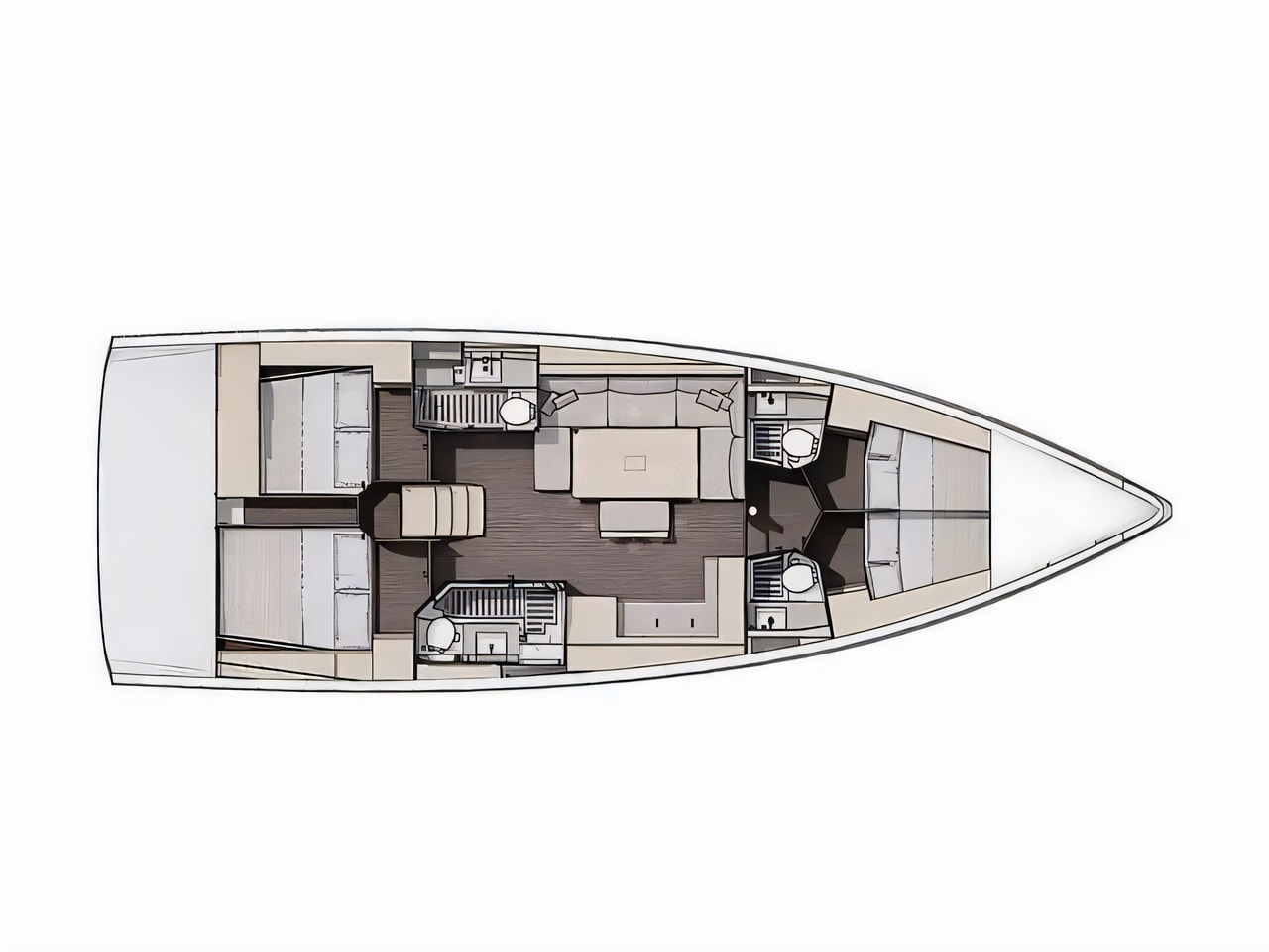 Interior of Dufour 470 GL sail boat with 4 cabins Croatia yacht charter