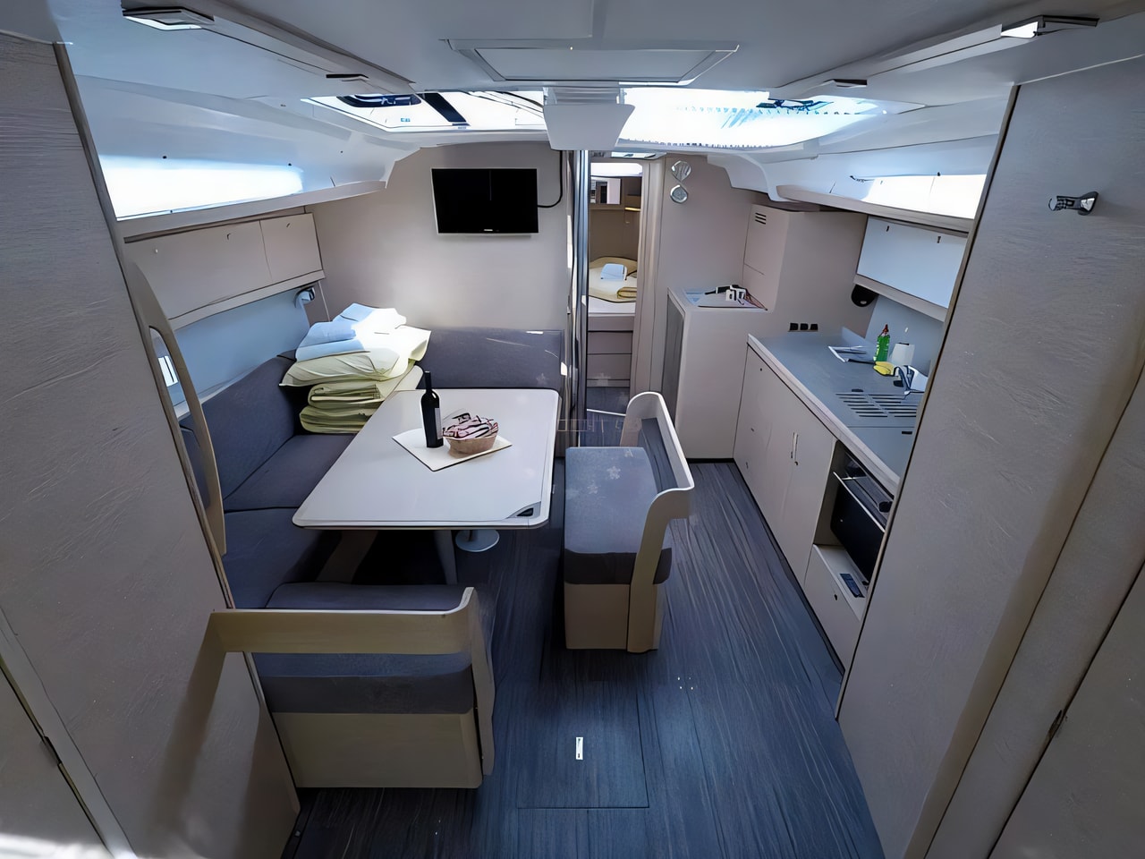 Layout of Dufour 430 GL sail boat with 4 cabins Croatia yacht charter