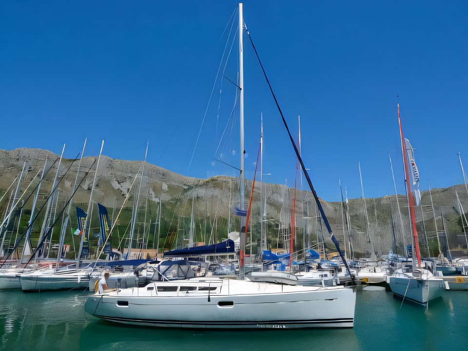 Exterior overview of Sun Odyssey 42i sail boat for charter from Dubrovnik ACI Marina in the Dubrovnik sailing area Croatia