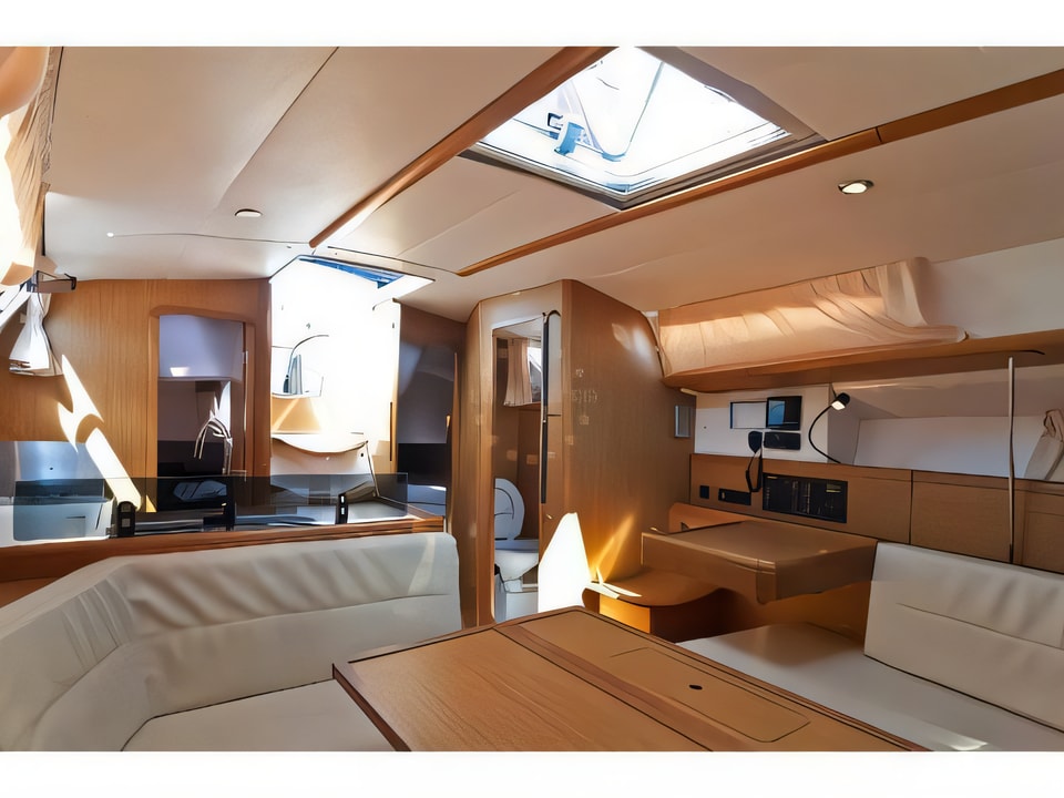 Interior of Sun Odyssey 39i sail boat with 3 cabins Croatia yacht charter