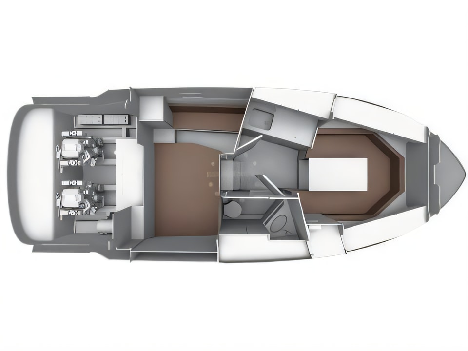 Layout of Bavaria S29 OPEN motor boat with 1 cabins Croatia yacht charter