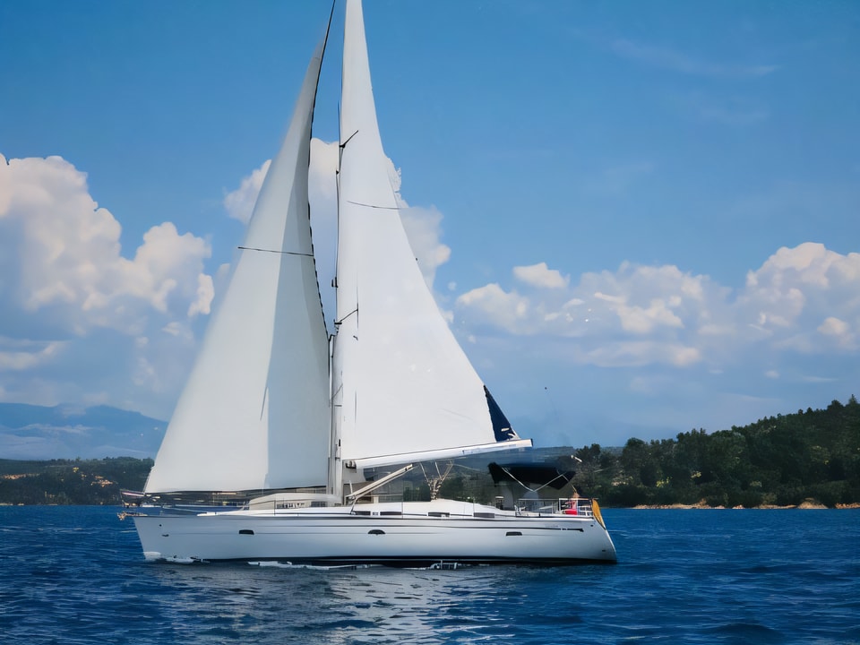 Exterior overview of Bavaria 46 Cruiser sail boat for charter from Milna Marina Vlaska in the Split sailing area Croatia