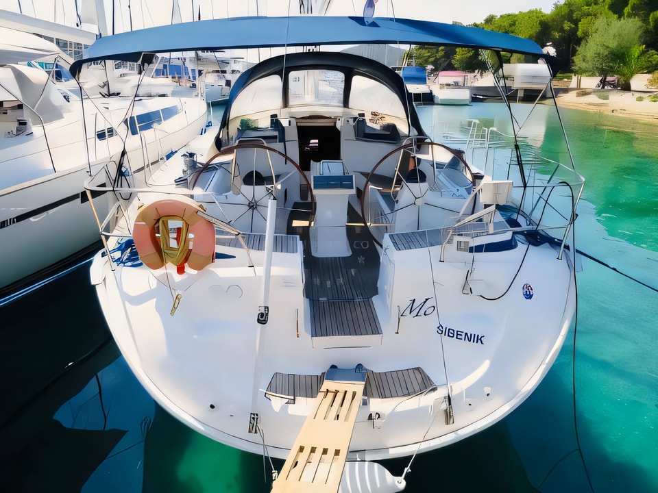 Layout of Bavaria 46 Cruiser sail boat with 4 cabins Croatia yacht charter