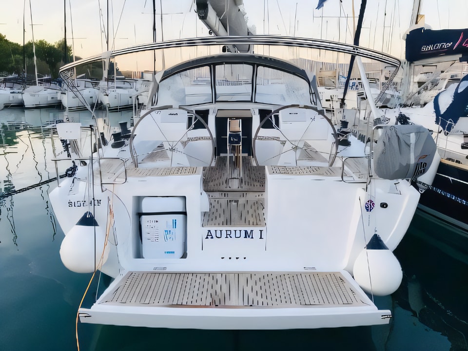 Layout of Hanse 455 sail boat with 4 cabins Croatia yacht charter