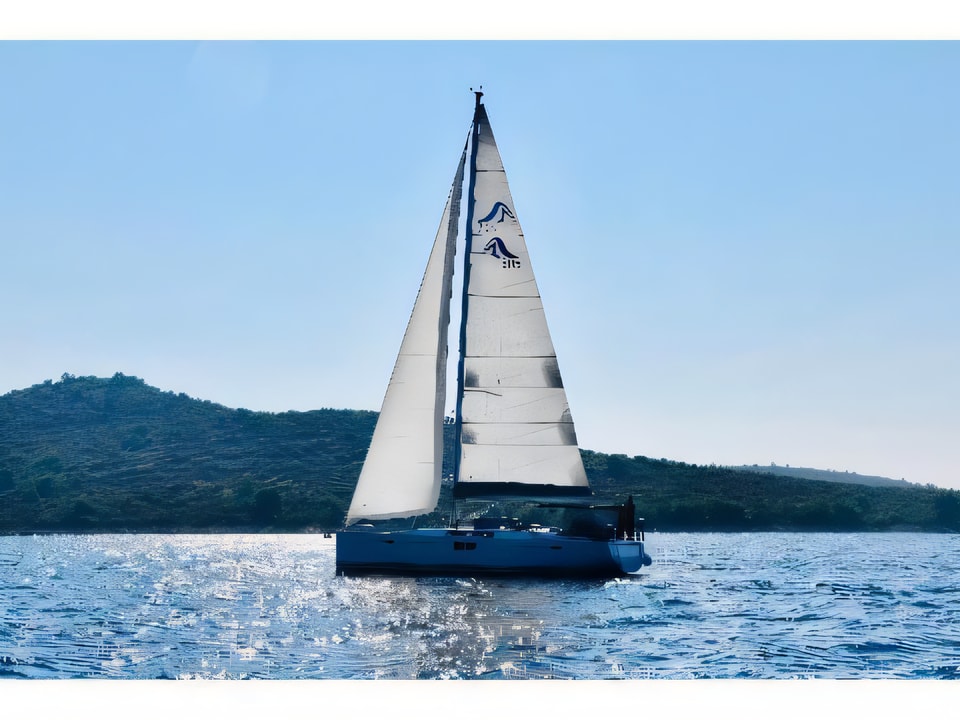 Exterior overview of Hanse 505 sail boat for charter from Milna Marina Vlaska in the Split sailing area Croatia