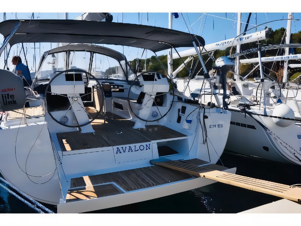 Layout of Hanse 505 sail boat with 5 cabins Croatia yacht charter