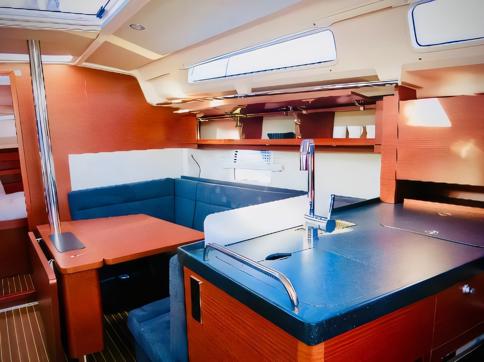 Interior of Hanse 388 sail boat with 3 cabins Croatia yacht charter