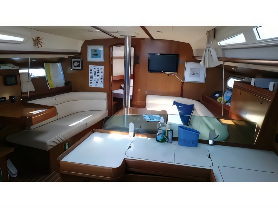 Interior of Sun Odyssey 42i sail boat with 3 cabins Croatia yacht charter