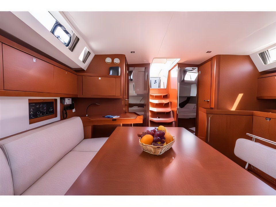 Layout of Oceanis 45 sail boat with 4 cabins Croatia yacht charter