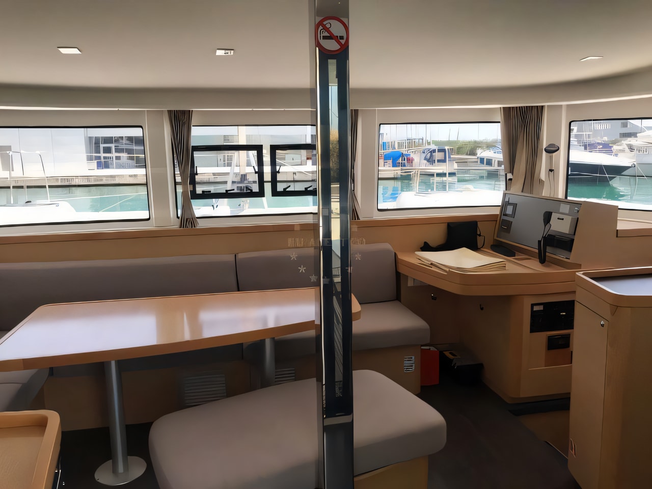 Layout of Lagoon 42 owner version catamaran with 3 cabins Croatia yacht charter