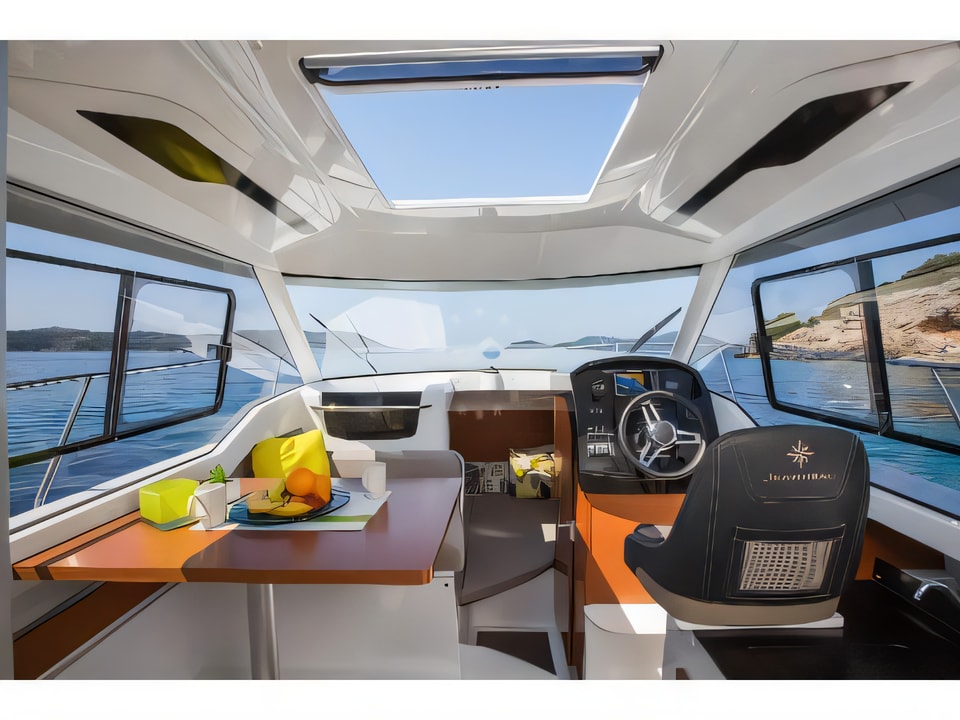 Interior of Merry Fisher 795 motor boat with 1 cabins Croatia yacht charter