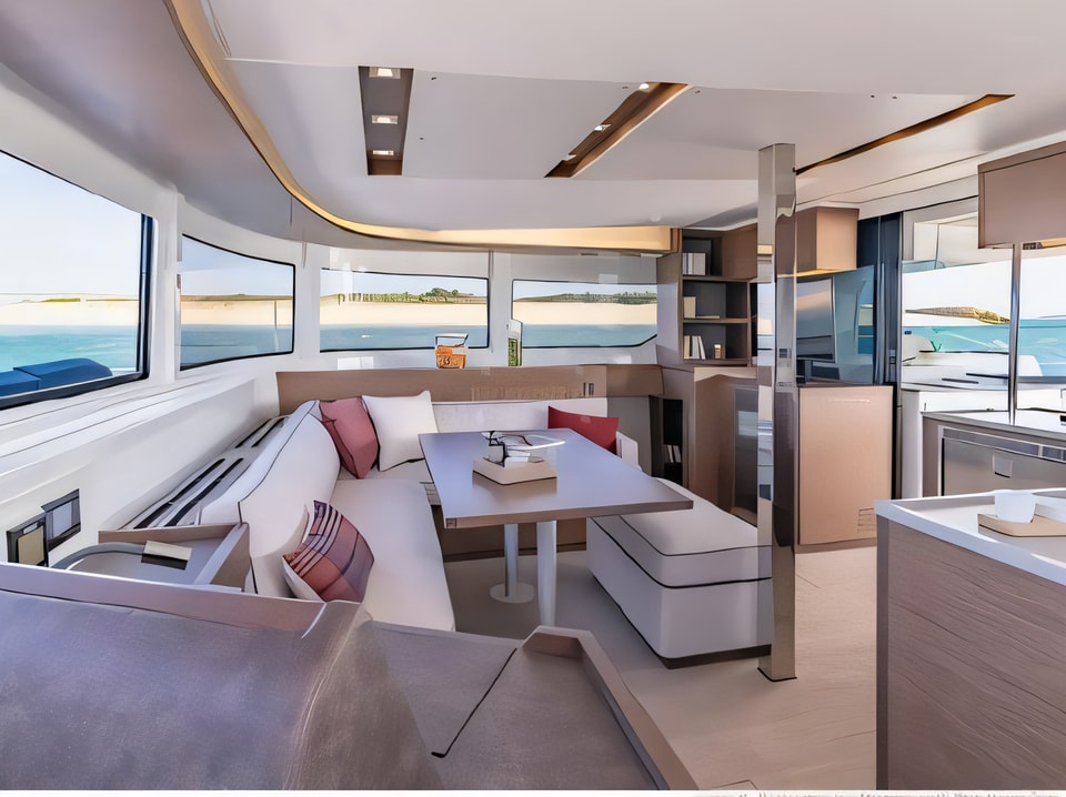 Interior of Lagoon 46 Fly catamaran with 6 cabins Croatia yacht charter