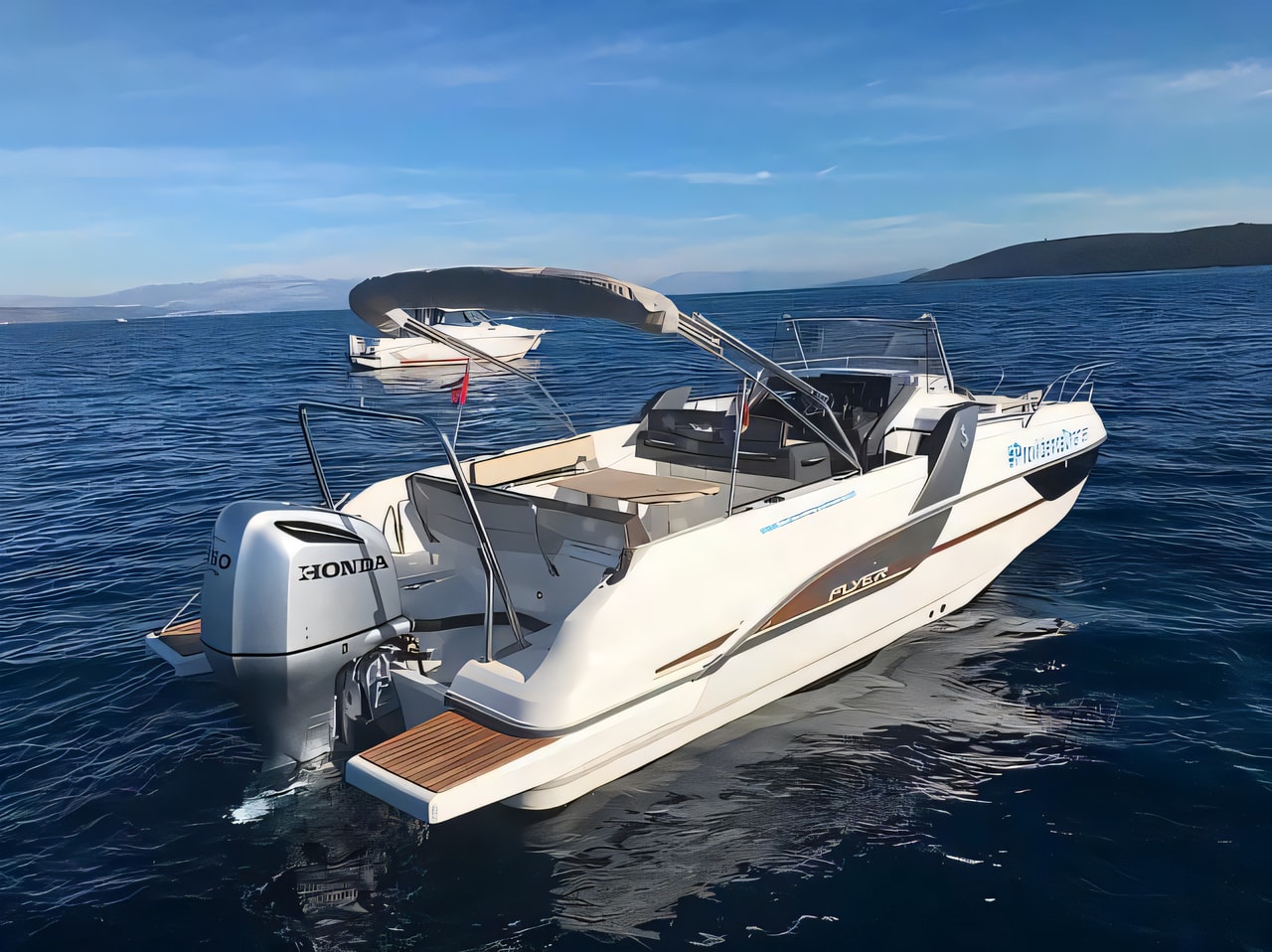 Interior of Beneteau Flyer 7.7 motor boat with 1 cabins Croatia yacht charter